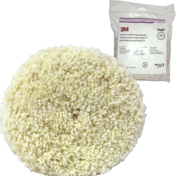3M 33287, 6 inch Double Sided Wool Compound Pad