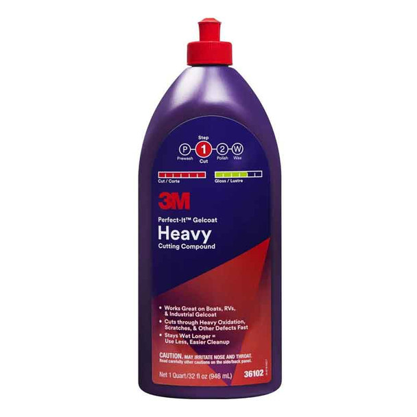 3M 36102 Perfect-It Gelcoat Heavy Cutting Compound, Quart