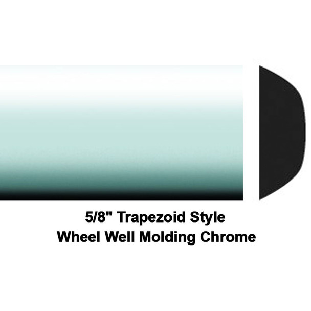 COW 37-1220, 5/8 X 20' Chrome Trapezoid Style, Wheel Well Molding