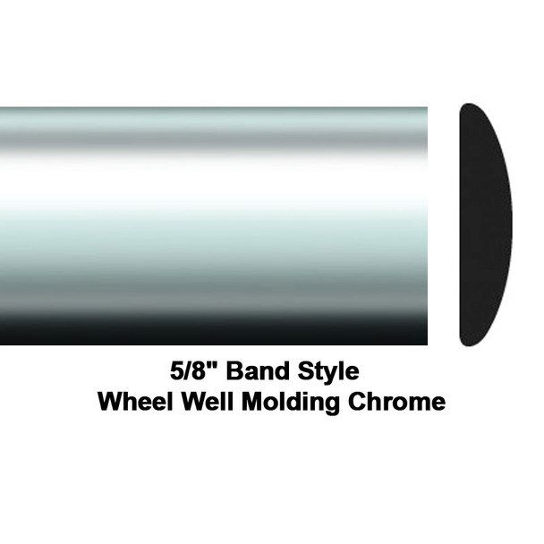 COW 37-830, 5/8 X 30', Band Style, Chrome, Wheel Well Molding