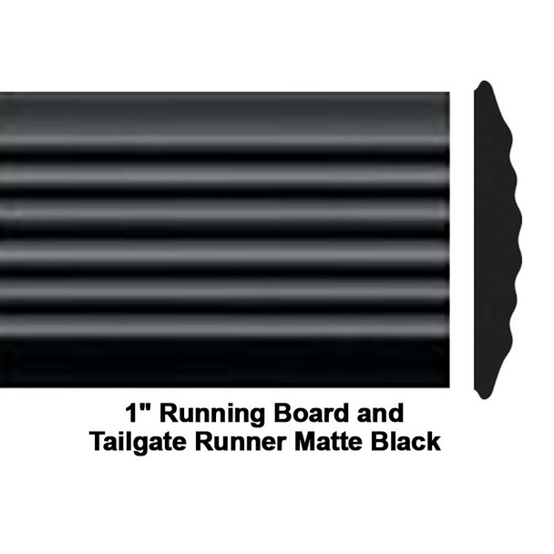 COW 38-025, 1 X 25' Running Board and Tailgate Runner, Matte Black
