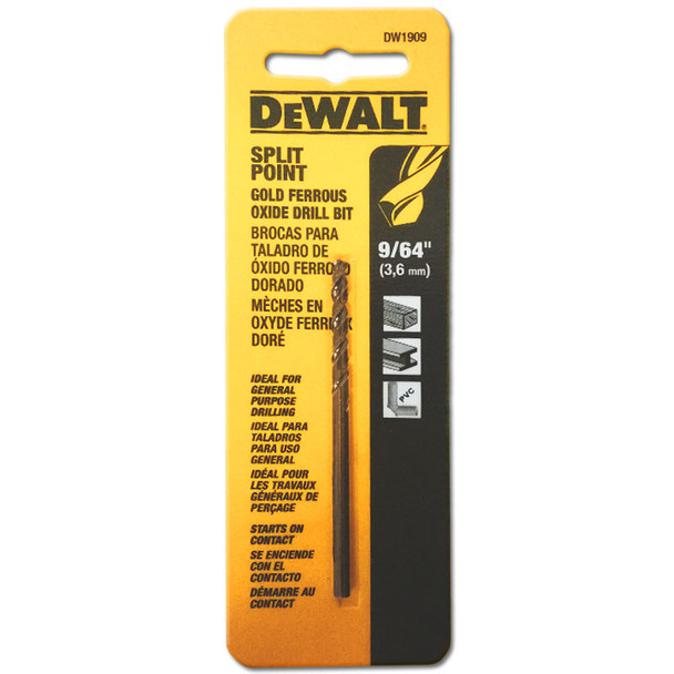 Dewalt 1909, 9/64 Split Point Drill Bit