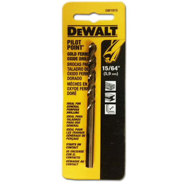 Dewalt 1915, 15/64 Pilot Point Drill Bit