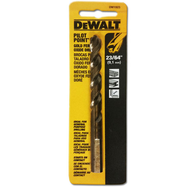 Dewalt 1923, 23/64 Pilot Point Drill Bit