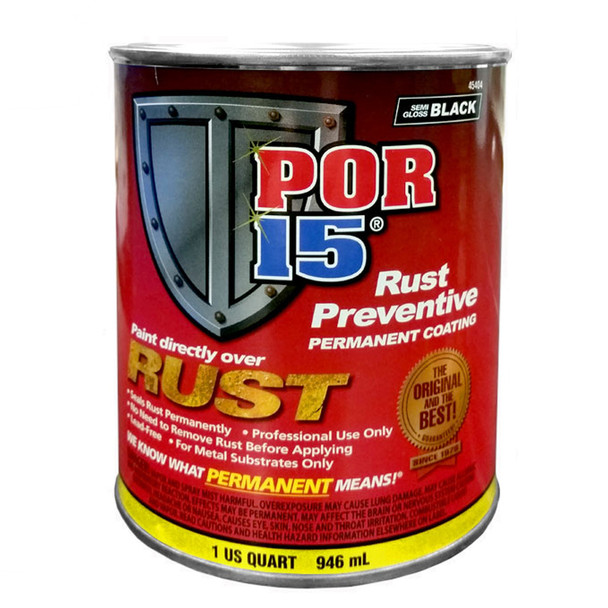 POR-15 45404, Rust Preventive Paint, Semi Gloss Black, Quart