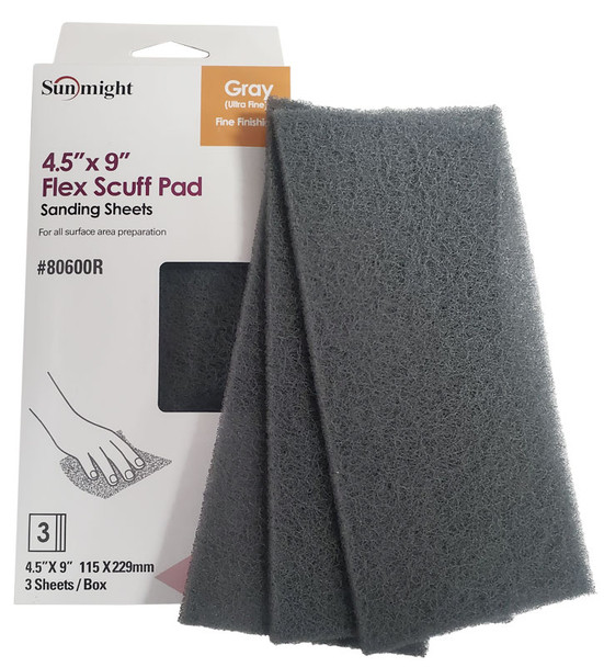 Gray Flex Scuff Sanding Pads, Sunmight 80500R