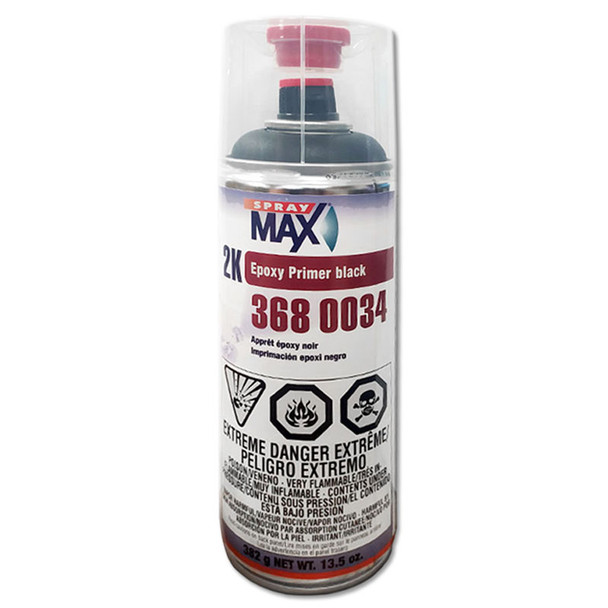 SprayMax 3680034, 2K Epoxy Rust-Cure Primer, Black, Aerosol