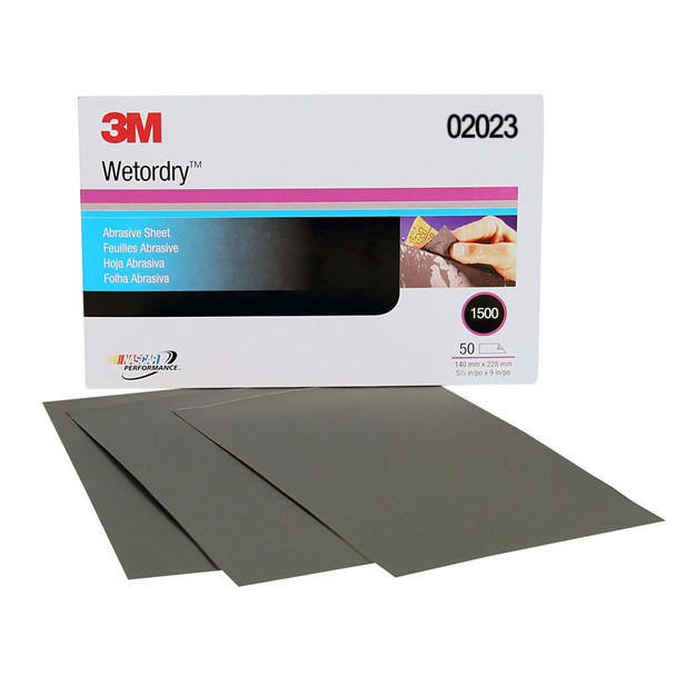 3M 02023, 1500 Grit, Wet or Dry Sandpaper