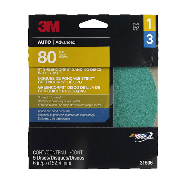 3M 31506, 80 Grit, 6 inch, Sanding Discs