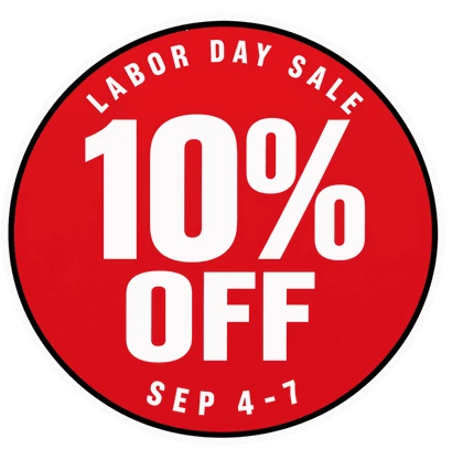 10% off, Labor Day sale, September 4 to 7