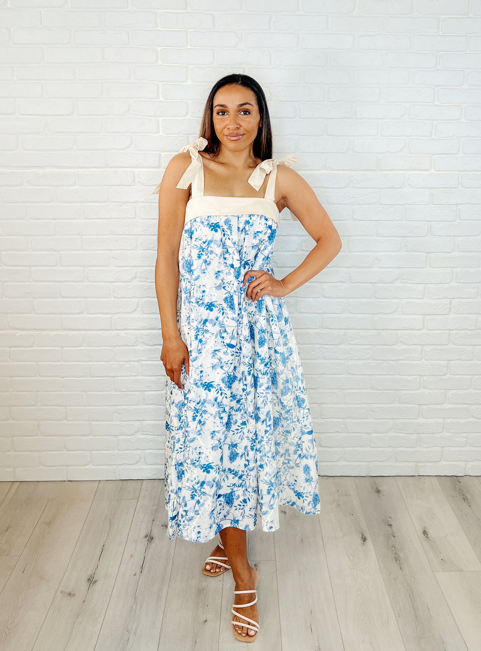 blue nautical dress MINKPINK Baci Print Cotton Blend Halter Midi BF-JULY the PROPRIANO dress combines Men's French Blue Long Inseam Inches:29