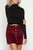 Corduroy Button Up Skirt: Wine 