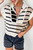 World Traveler Striped Half Zip Top: Ivory/Black  World Traveler Striped Half Zip Top: Ivory/Black