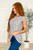 Striped Ruffle Detail Top: Ivory/Grey   Striped Ruffle Detail Top: Ivory/Grey