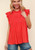 Float This Way Flutter Sleeve Top: Coral  Float This Way Flutter Sleeve Top: Coral