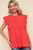 Float This Way Flutter Sleeve Top: Coral  Float This Way Flutter Sleeve Top: Coral