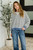 Cute in Comfort Crew Neck Pullover: White/Black/Denim 