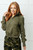 Under Her Spell Half Zip Pullover: Olive 