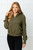 Under Her Spell Half Zip Pullover: Olive 