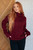 Envelop Me Turtleneck Sweater: Wine 