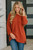 Slouchy Gal Off Shoulder Textured Top: Rust 
