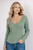 Terrific Texture Scoop Neck Top: Green 