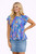 Flirt Alert Flutter Sleeve Top: True Blue 
