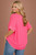 Counter Part Crinkle Woven V-Neck Top: Neon Fuchsia