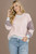 Outside the Lines Oversized Color Block Pullover: Blush 