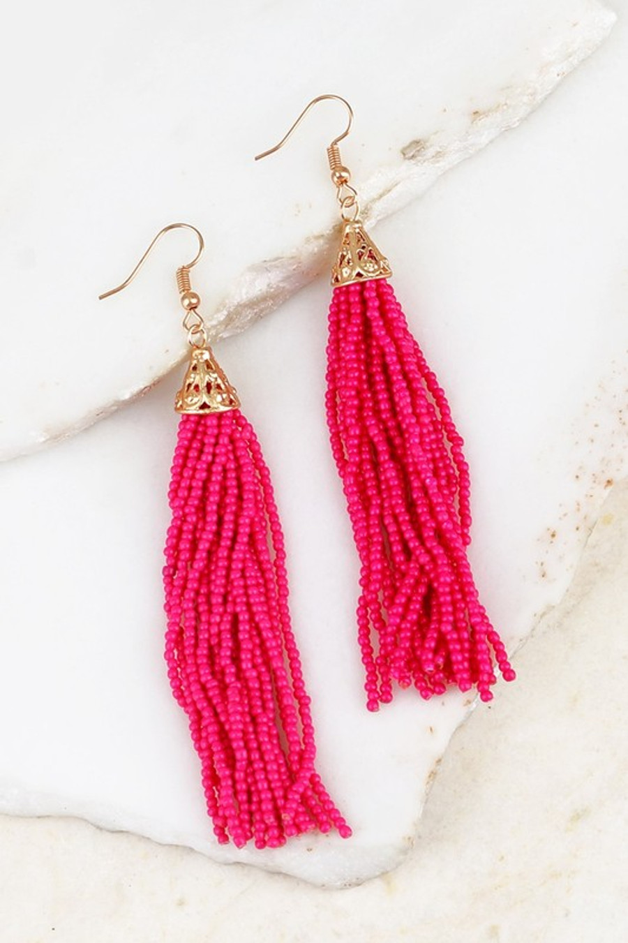 Oh La La Tassel Earrings: Fuchsia 