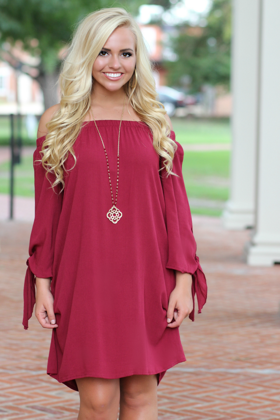 Happy Anywhere Dress: Wine 