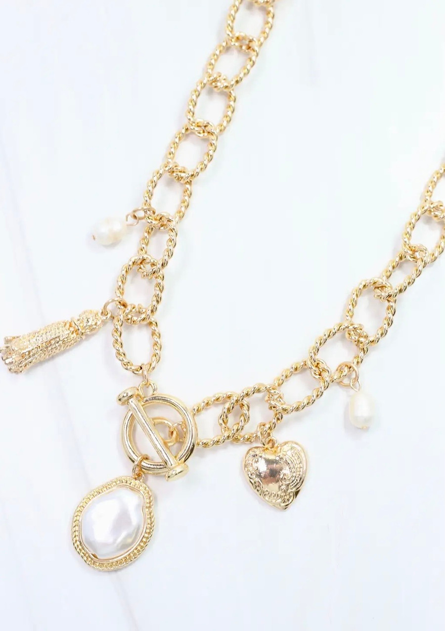 Nicky Charm Necklace: Gold 