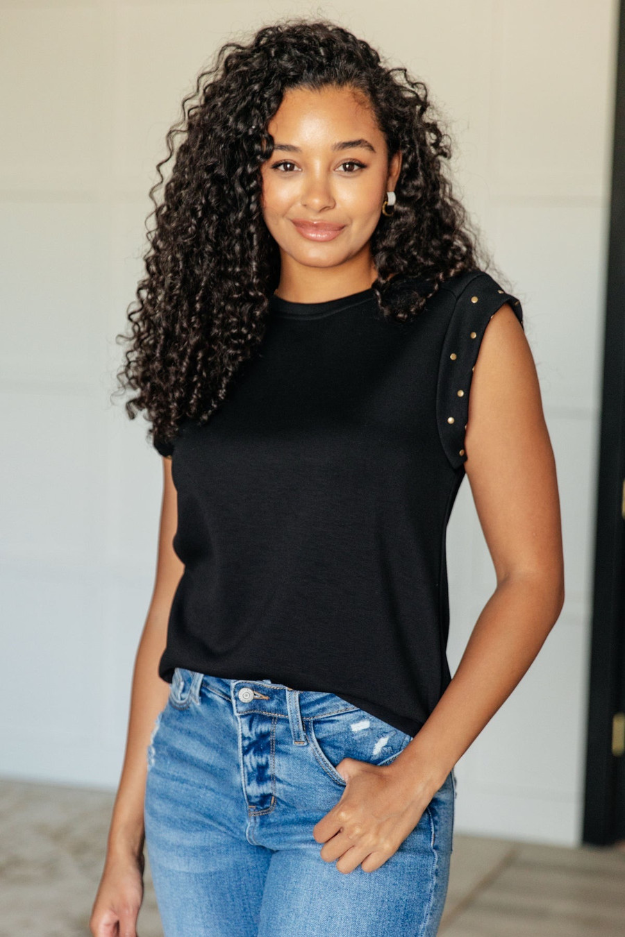 My Domain Studded Top: Black 