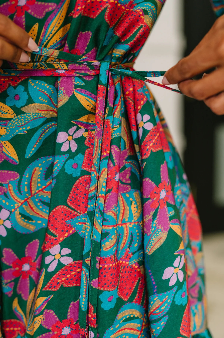 Rustic Retreat Long Sleeve Dress: Multi  Rustic Retreat Long Sleeve Dress: Multi