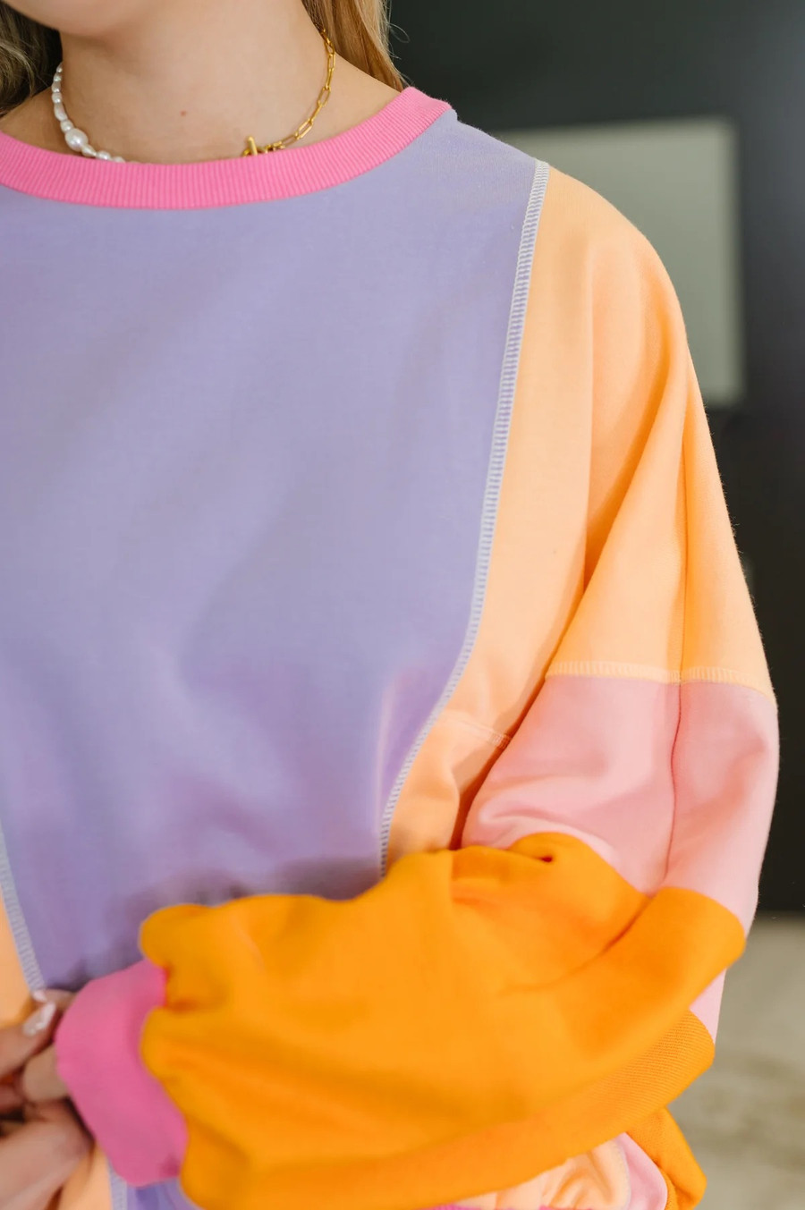 Color Block Pullover: Muted - Lavish Boutique