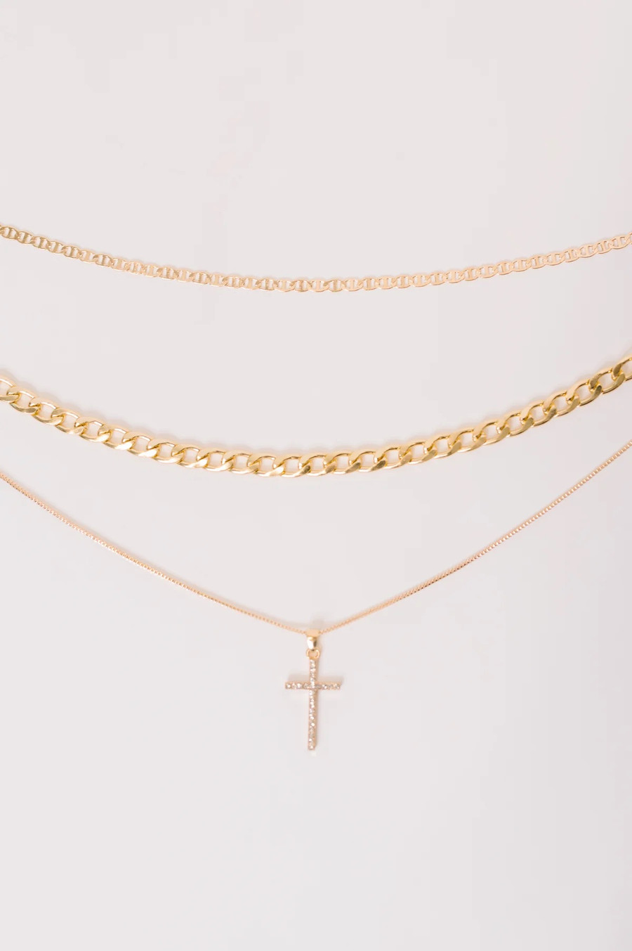 Layered Faith Necklace: Gold 
