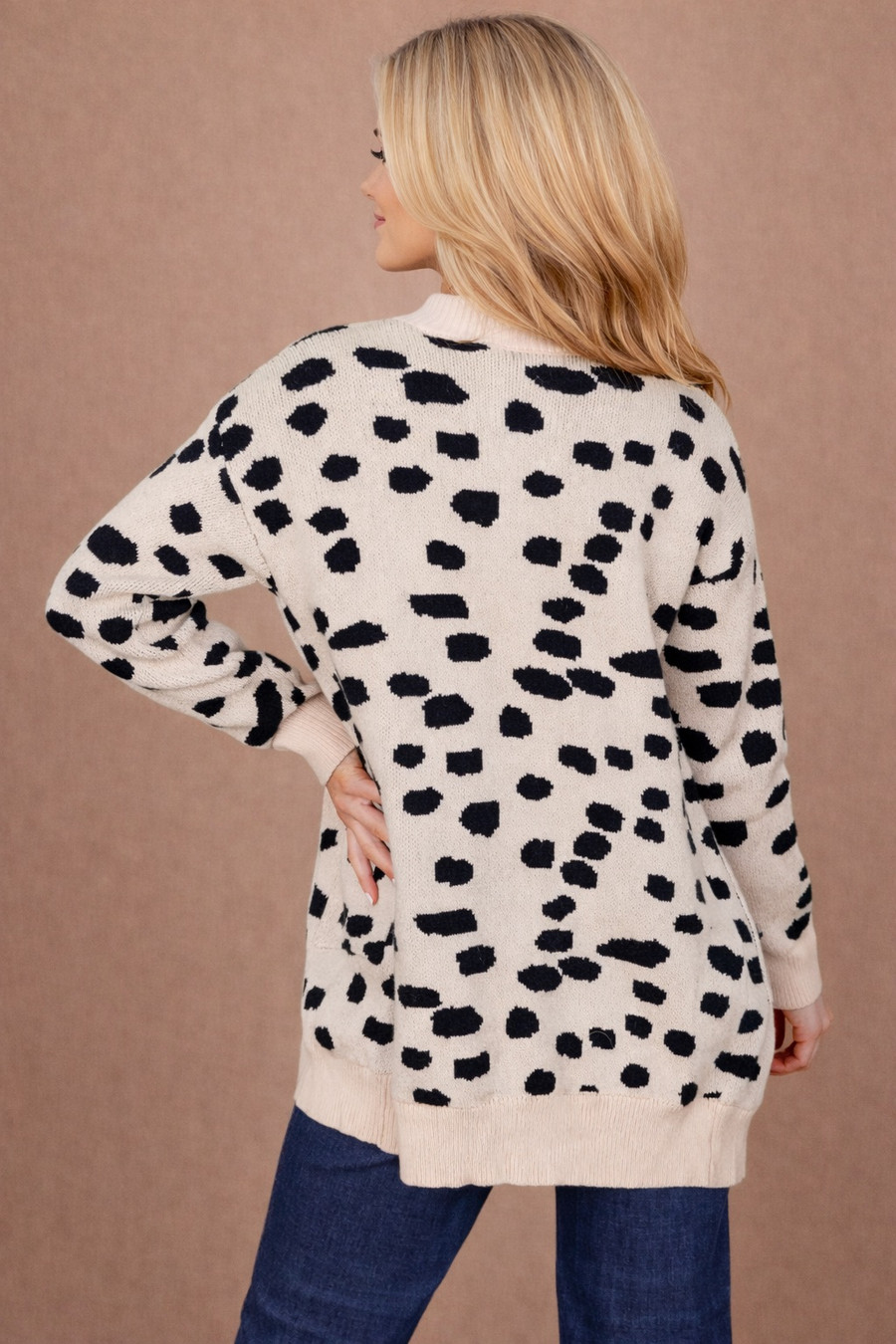 Hits The Spot Open Front Cardigan: Ivory 