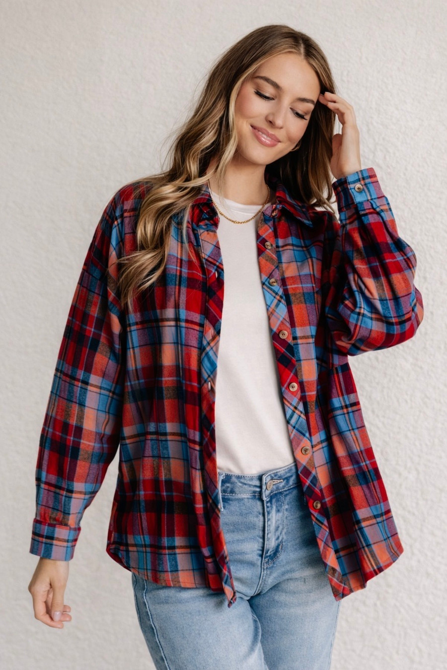 Make it Make Sense Plaid Button Up: Multi 