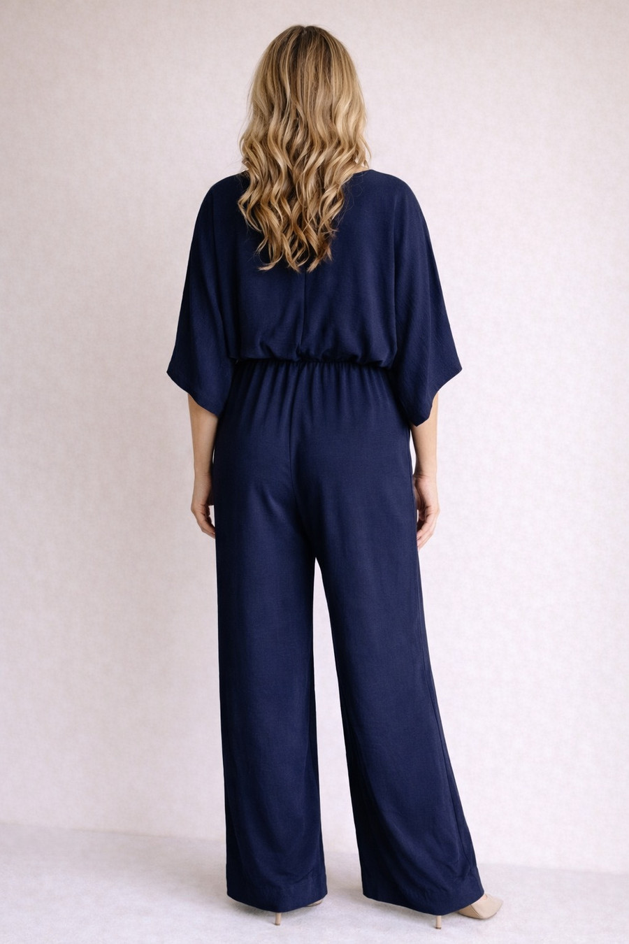 Up to Something Wide Leg Jumpsuit: Navy 