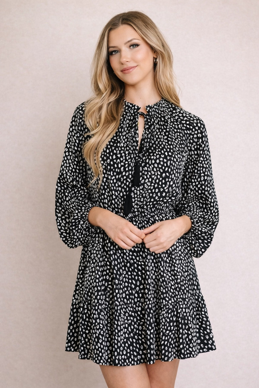 A Little Time Tiered Dress: Black