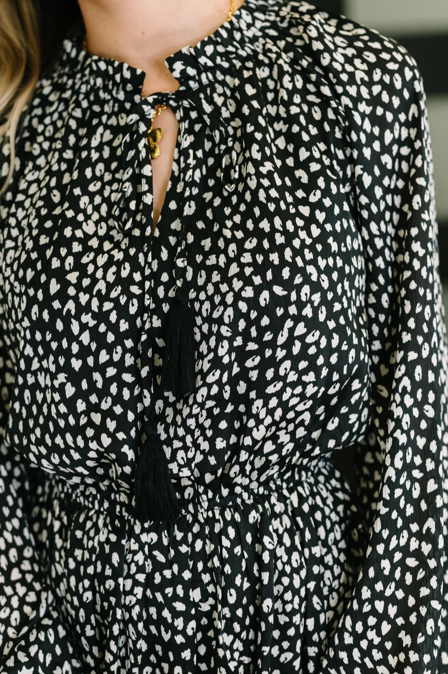 A Little Time Tiered Dress: Black