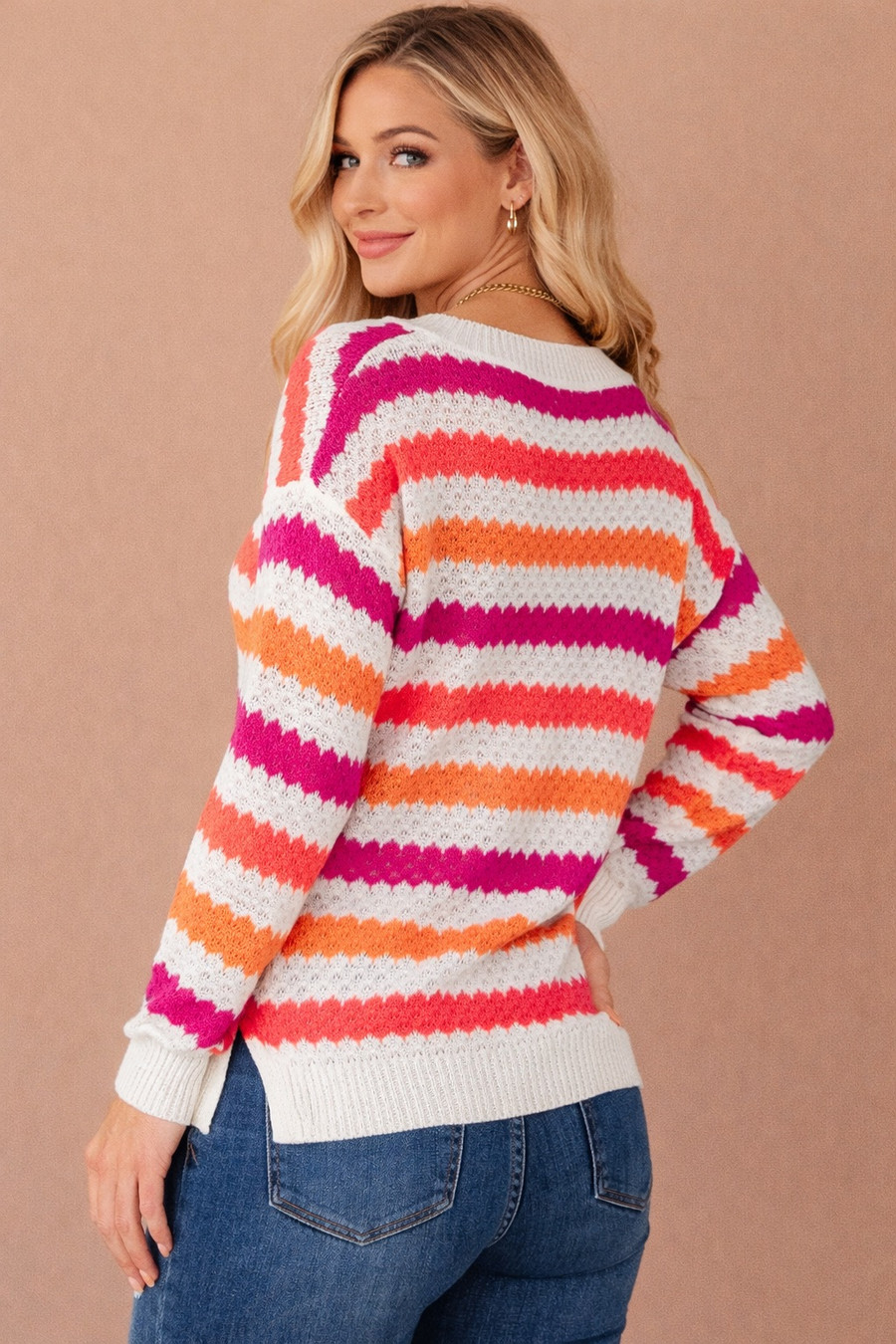 Never Gonna Give You Up Sweater: Pink/Orange 