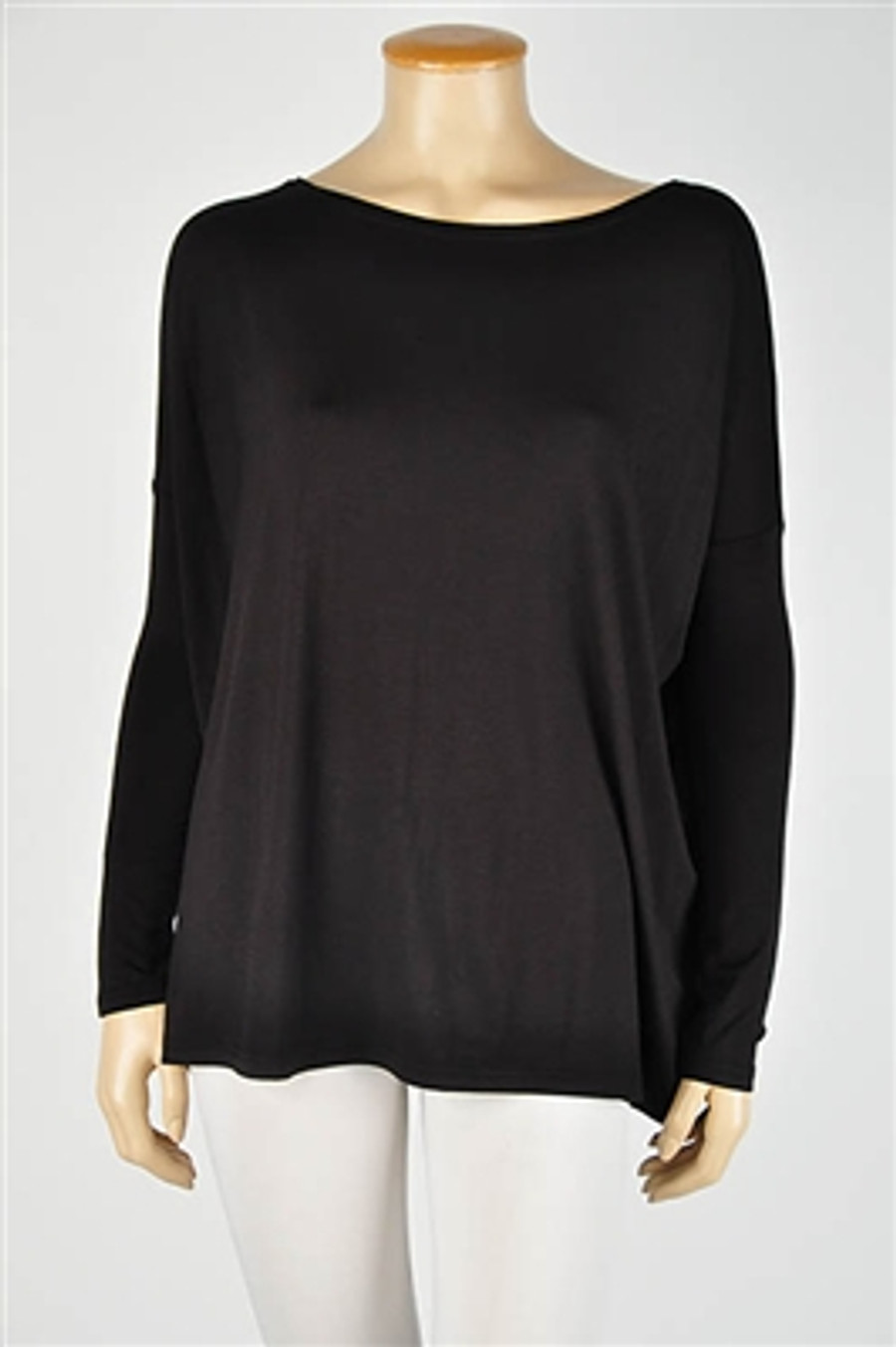 Piko Long Sleeve Top: Black