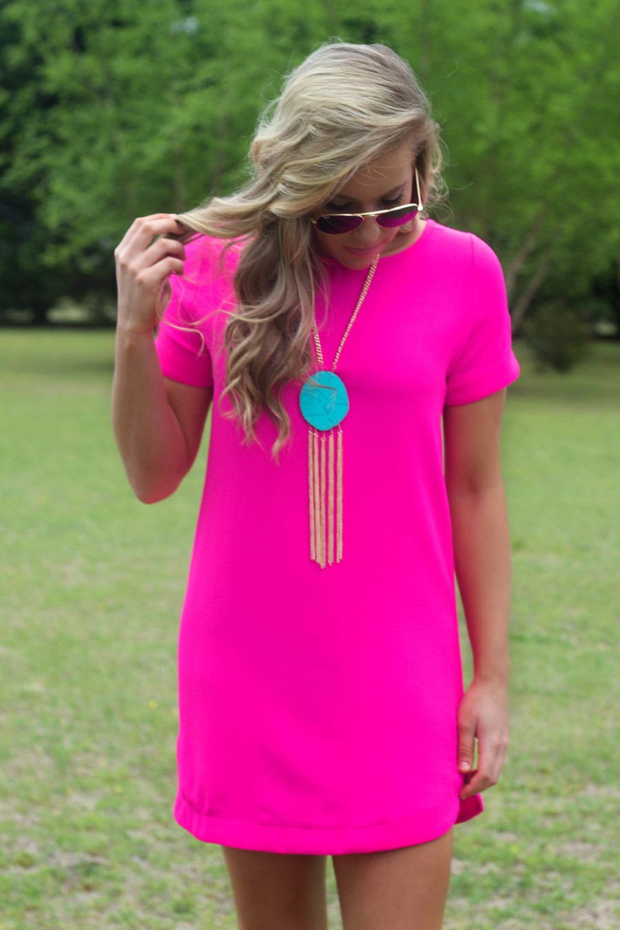 Hot Pink | Shift Dress | Boutique Dress | Lavish Boutique 