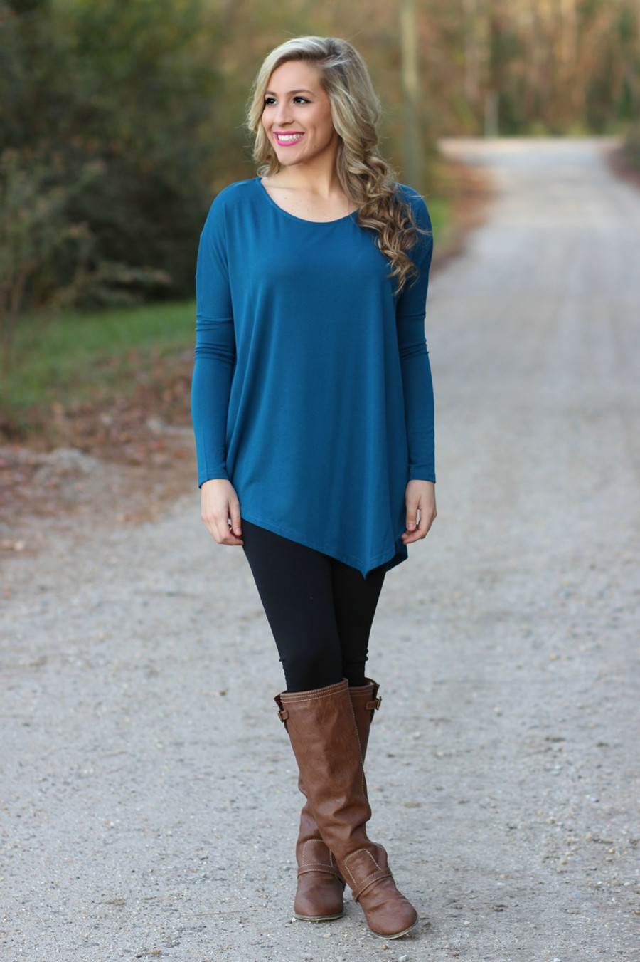Asymmetrical Days Tunic: Blue