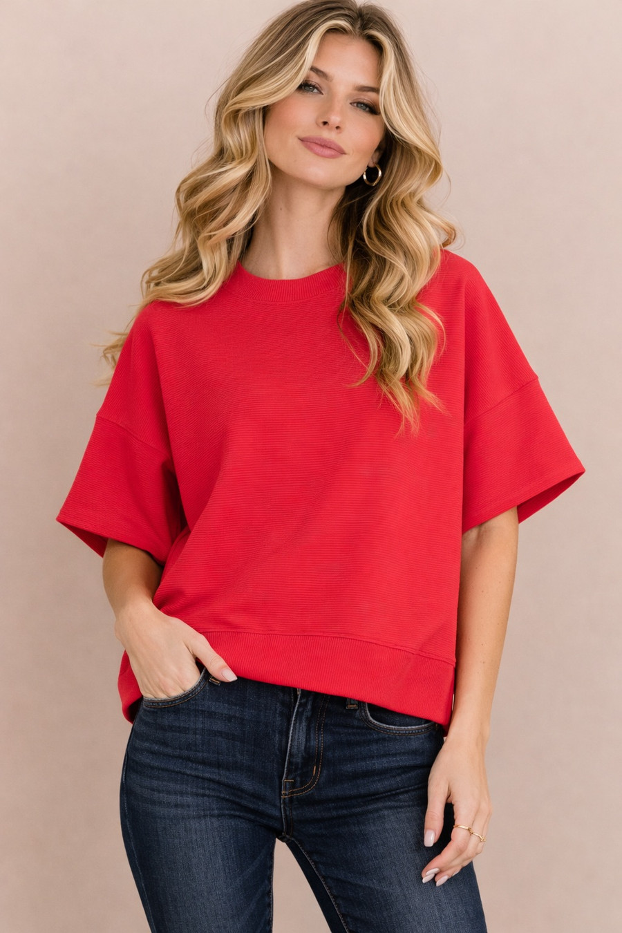 Sense of Clarity Boxy Top: Red 