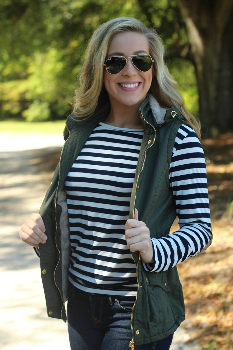Misty Mountain Vest Olive Lavish Boutique