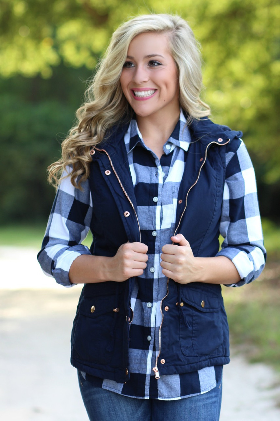 Misty Mountain Vest Navy Lavish Boutique