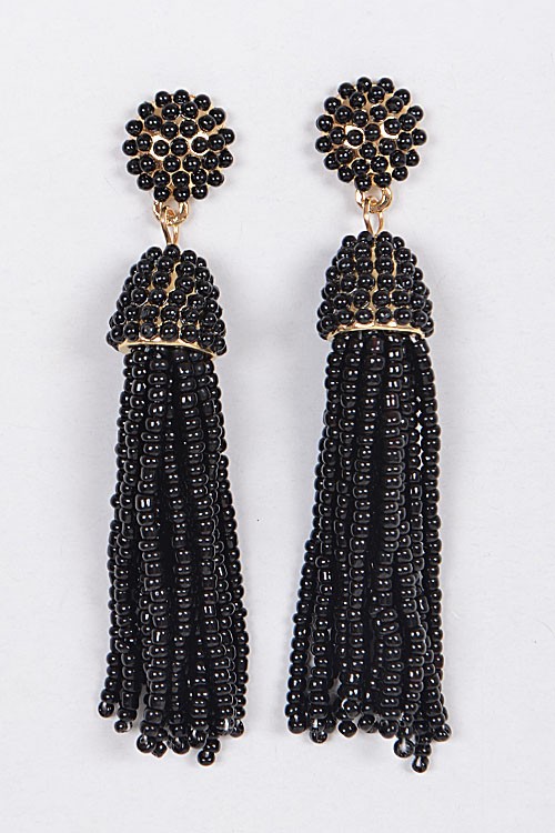 Tassel Earrings Black Lavish Boutique