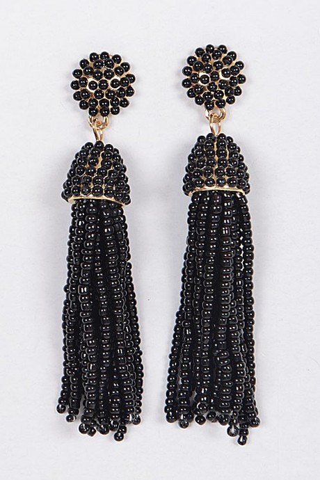 Tassel Earrings: Black - Lavish Boutique
